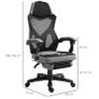 Office Chair Computer Ergonomic Reclining Backrest Swivel Seat Height Adjustable Padded Armrest Gray Image 2