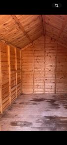 8ft x 6ft . Stored inside since dismantled . Felt roof