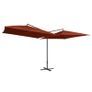 Double Parasol with Steel Pole 250x250 cm Bordeaux Terracotta Image 3