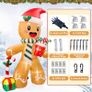 FREE SHIPPING Inflatable Christmas Decorations 240cm(8ft) Christmas Inflatables Gingerbread Blow Up Christmas Outdoor Decorations Christmas Garden Decorations Built-in LED Xmas Decorations Image 3