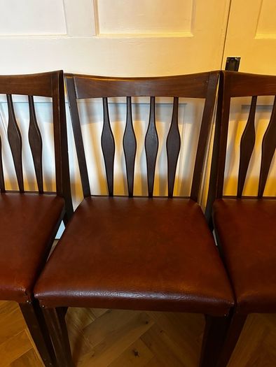 Teak Mid-Century Solid Wood Chairs x 8