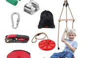 Zipline Kit for Kids and Adult, 65 ft Zip Line Kits Up to 500 lb, Backyard Outdoor Quick Setup Zipline, Playground Entertainment with Zipline, Nylon Safety Harness, Seat, and Handlebar