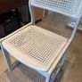 Rattan kitchen chair. Solid wood. Painted grey. Image 2