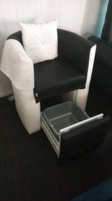 Bespoke Pedicure Chair and small pouf