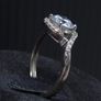 9ct White Gold Dublin Hallmarked Halo Ring Size 54 Image 4