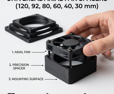 Axial Fan Spacer PC Cooling Shroud | Airflow & Noise Reduction Adapter | 3D Printed Fan Gasket for Cases, Radiators & Electronics