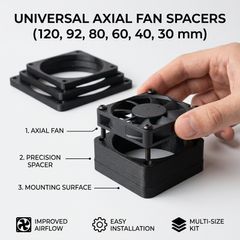 Axial Fan Spacer PC Cooling Shroud | Airflow & Noise Reduction Adapter | 3D Printed Fan Gasket for Cases, Radiators & Electronics