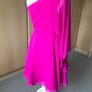 Jenny Packham fuchsia one shoulder chiffon dress size 10 Image 5
