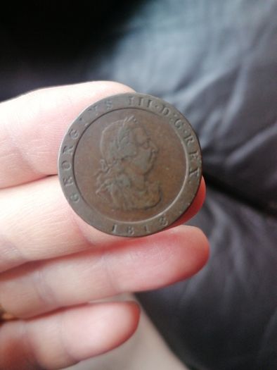 1813 Isle Of Man Half Penny Coin