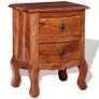 Nightstand with Drawers Solid Acacia Wood Image 3