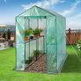 Foil Greenhouse Tomato House Plant House with 4 Shelves Roll-Up Door Image 2