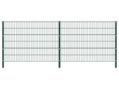 Fence Panel with Posts Iron 3.4x1.2 m Green