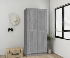 NEW SALE | Wardrobe Grey Sonoma 82.5x51.5x180 cm Engineered Wood