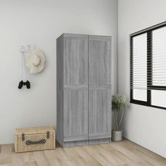 NEW SALE | Wardrobe Grey Sonoma 82.5x51.5x180 cm Engineered Wood