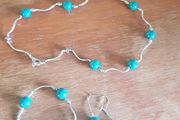 Stunning Sterling Silver and Malachite Set of 4
