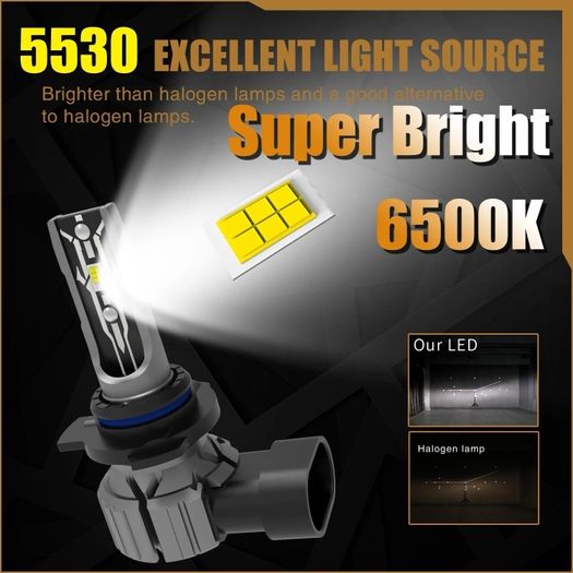 2x HIR2 Led Headlight Canbus No Error 9012 Car Bulb High Power 6000K White Light Diode Lamp 12v 55w For Toyota Corolla 2019 to 2023
