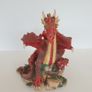 Red dragon figure on rock ceramic 19 cm high Image 2