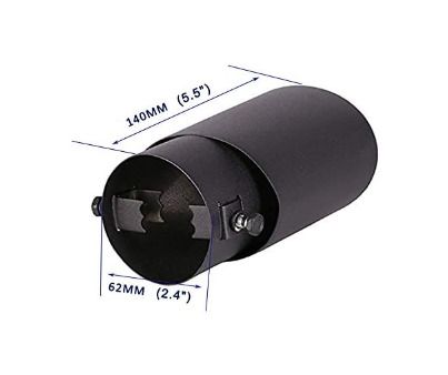62mm Stainless Steel Exhaust Pipe Trim Car Tip Tail Muffler Tail Throat Black For Universal Auto Styling