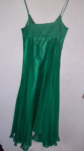 Green 100% silk baby-doll dress size 10