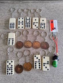 keyrings bulk lot dominos coin kokeshi doll with FREE STANDARD POSTAGE INCLUDED