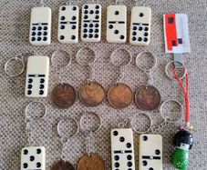 keyrings bulk lot dominos coin kokeshi doll with FREE STANDARD POSTAGE INCLUDED
