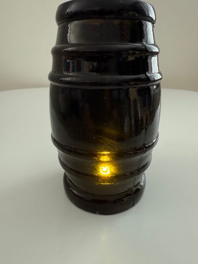 Pair of Antique Victorian Black Glass Barrel Jars (c. 1850s)