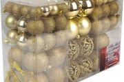 Christmas tree plastic baubles, Gold, 100x (FREE SHIPPING)