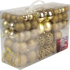 Christmas tree plastic baubles, Gold, 100x (FREE SHIPPING)