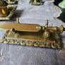 Antique Victorian Era Solid Brass Desktop Set Image 5
