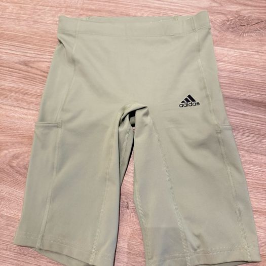 Adidas ocean plastic khaki cycling shorts XS/S