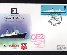 1969 Great Britain Cover Celebrating Preview Cruise of the The New Cunard Queen Elizabeth 2 with paquebot cancel from Southampton tying stamp
