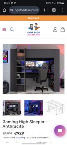 High Sleeper Gaming Bunk Bed