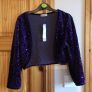 BNWT Per Una Purple Velvet and Sequin Cami and bolero set size 14 includes post Image 7