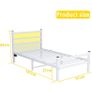 Single Bed Frame with Headboard & LED Lights,Heavy Duty Metal Platform Bed Frame with Charging Station Image 9