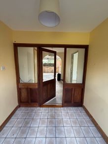 Solid Teak Door & 2 Glazed Side Panels