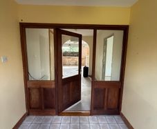 Solid Teak Door & 2 Glazed Side Panels