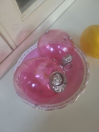 Cranberry Glass Baubles