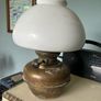 Vintage Brass Oil Lamp With Globe. Image 2