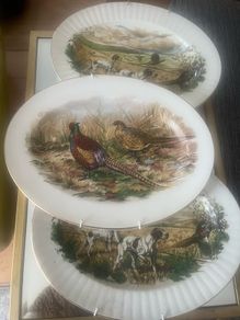 Vintage Pheasant Platter, LIVERPOOL ROAD Bone China Oval Serving Dish