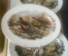 Vintage Pheasant Platter, LIVERPOOL ROAD Bone China Oval Serving Dish