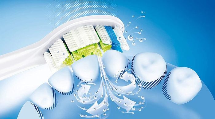Philips Sonicare ProtectiveClean 5100 Electric Toothbrush Set of 2, Built-in Pressure Sensor, 3 Modes, BrushSync Function, 2 Travel Cases - White/Mint & Navy Blue