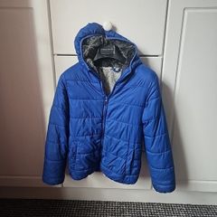 Boys faux fur lined snug hooded coat with pockets