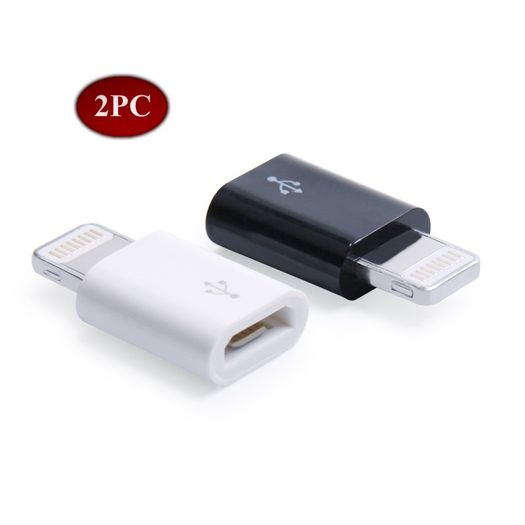 2 X Micro USB (Female) to Apple Lighting 8 Pin (Male) Charger/Data Sync Adapter/Convertor (Black&White) (Brand New/Warranty)
