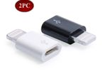 2 X Micro USB (Female) to Apple Lighting 8 Pin (Male) Charger/Data Sync Adapter/Convertor (Black&White) (Brand New/Warranty)