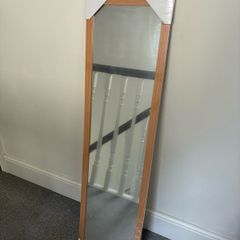 Overdoor Mirror Oak Frame 34x126cm