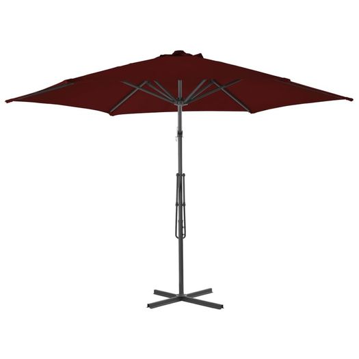 Outdoor Parasol with Steel Pole Bordeaux Red 300x230 cm