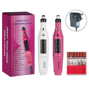 20000RPM Mini Electric Nail Drill Machine Manicure Pen-Shape Nail Tool UK Plug PINK