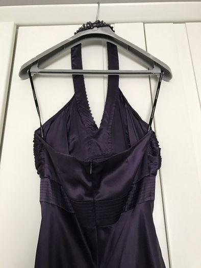 100% Silk Warehouse Purple Maxi Debs Long Dress - Size UK 10