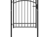 Fence Gate with Spikes Steel 100x125 cm Black