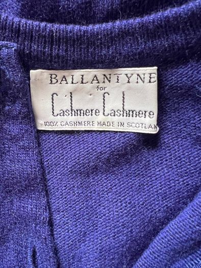 Vintage 100% cashmere Ballantyne of Scotland Cardigan blue purple